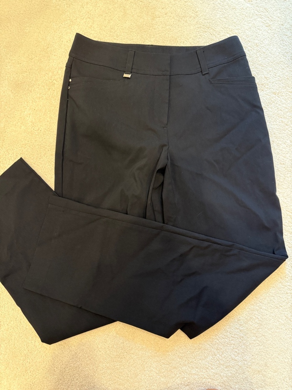 JM Collection Black Straight-Leg Women's Trousers